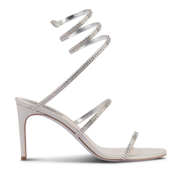 ❌SOLD❌ Rene Caovilla 37.5 JEWELED SANDALS CLEO SILVER - Picture 3 of 13